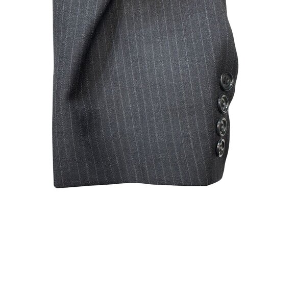 Calvin Klein Mens Pinstripe Wool Blazer 46L Gray - Picture 10 of 13